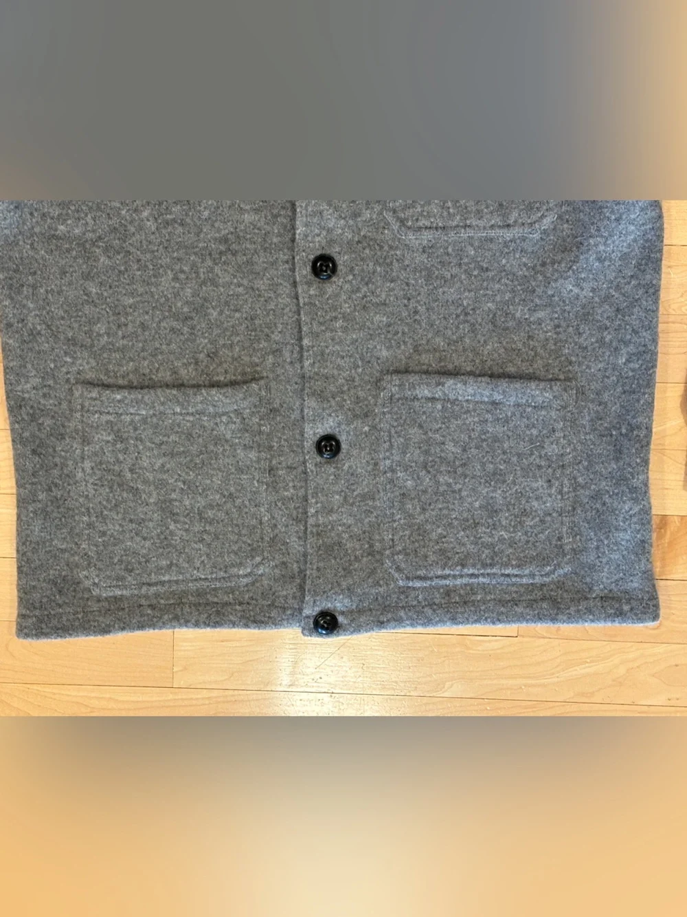 NWT - J. Crew Gray Shawl-Collar 100% Lambswool Sweater Chore Jacket Size L
